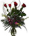 Long Stem Roses and Dendrobium Orchids