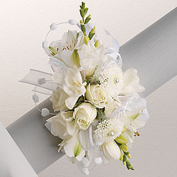 White Wrist Corsage  from Twigs Flowers and Gifs in Yerington, NV