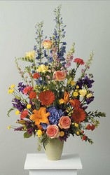 Primary color Urn Arrangement from Twigs Flowers and Gifs in Yerington, NV