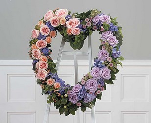 Peach and Lavender Rose Heart