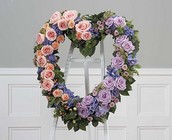 Peach and Lavender Rose Heart