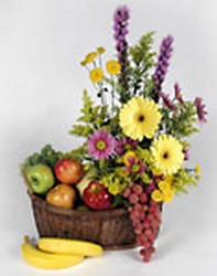 Flowers and Fruit Basket from Twigs Flowers and Gifs in Yerington, NV
