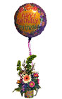 Happy Birthday Mug with Mylar Balloon