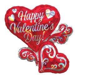 Swirly Hearts Mylar Balloon from Twigs Flowers and Gifs in Yerington, NV